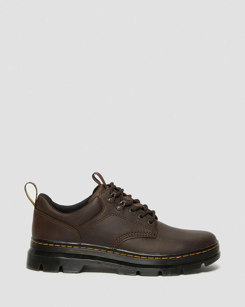 Dark / Brown Men's Dr Martens Reeder Crazy Horse Leather Casual Shoes | CA 477RVD